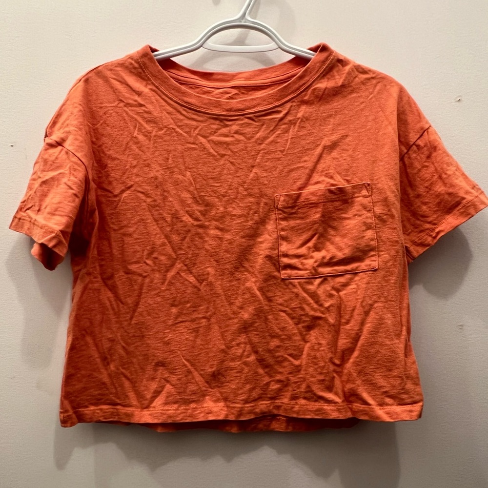 Muted orange Everlane crop top